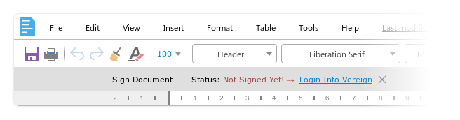 Screenshot of Collabora Online 4.0: signing documents digitally